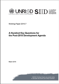 A Hundred Key Questions for the Post-2015 Development Agenda